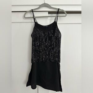 Zara Shimmering Black Sequin Top